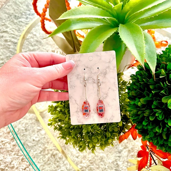 Phoenix Suns Acrylic Dangle Earrings - Picture 4 of 5